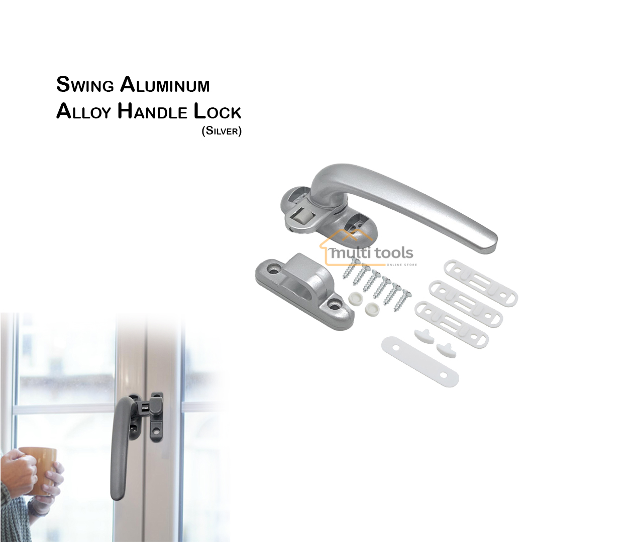 Swing Aluminum Alloy Handle Lock Kambii [Silver]
